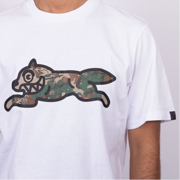 BBC Icecream Mens White Woodland Camo Running Dog T-Shirt main image