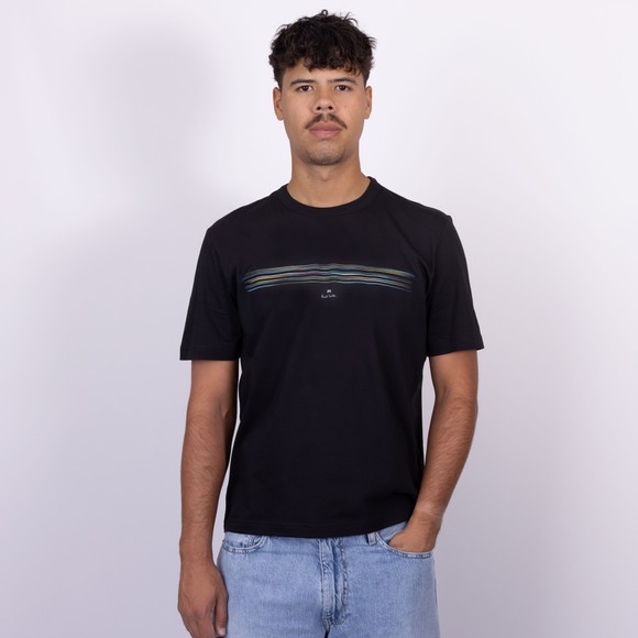 PS Paul Smith Mens Black Chest Striped T-Shirt main image