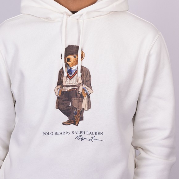 Polo Bear By Ralph Lauren Mens White Heritage Bear Overhead Hoody main image