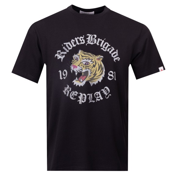Replay Mens Black Riders Brigade Tiger T-Shirt