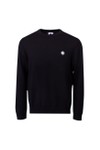 Pretty Green Mens Black Merino Blend Crew Neck Jumper