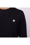 Pretty Green Mens Black Merino Blend Crew Neck Jumper