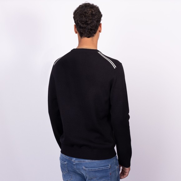 Pretty Green Mens Black Merino Blend Crew Neck Jumper main image