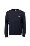 Pretty Green Mens Blue Merino Blend Crew Neck Jumper