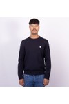 Pretty Green Mens Blue Merino Blend Crew Neck Jumper