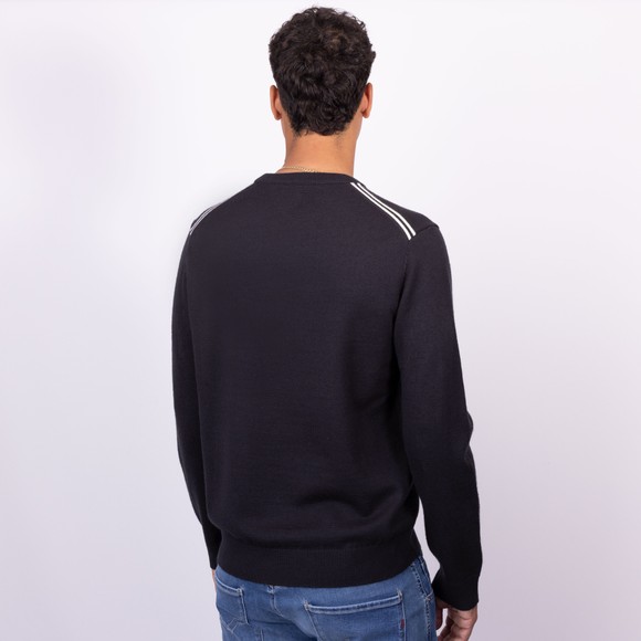 Pretty Green Mens Blue Merino Blend Crew Neck Jumper main image