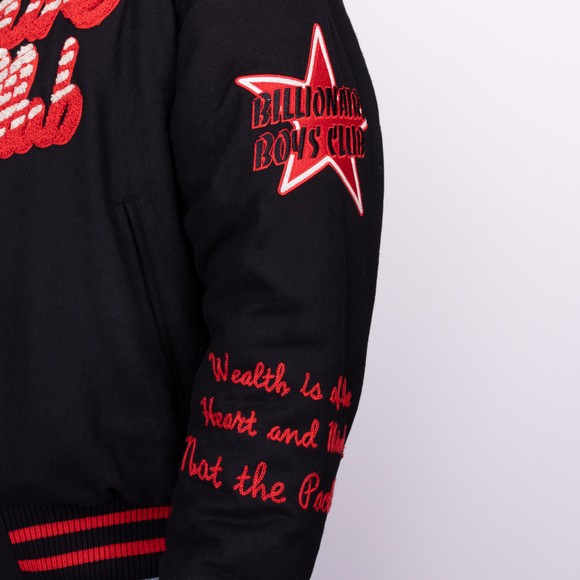 Billionaire Boys Club Mens Black Script OG Varsity Jacket main image