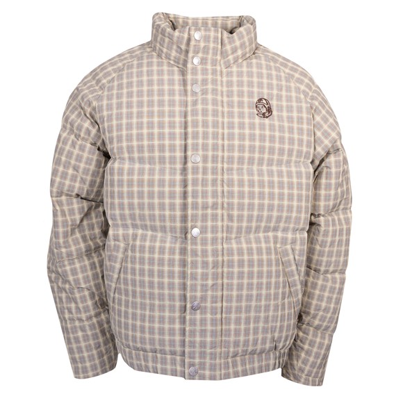 Billionaire Boys Club Mens Brown Script Nylon Check Puffer Jacket main image