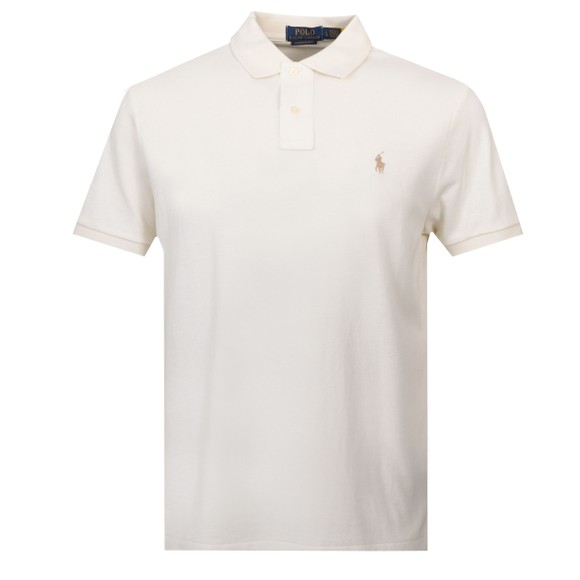 Polo Ralph Lauren Mens Off-White Custom Slim Fit Short Sleeve Polo Shirt main image