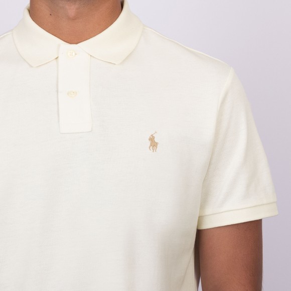 Polo Ralph Lauren Mens Off-White Custom Slim Fit Short Sleeve Polo Shirt main image
