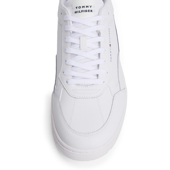 Tommy Hilfiger Mens White Basket Core Striped Trainer main image