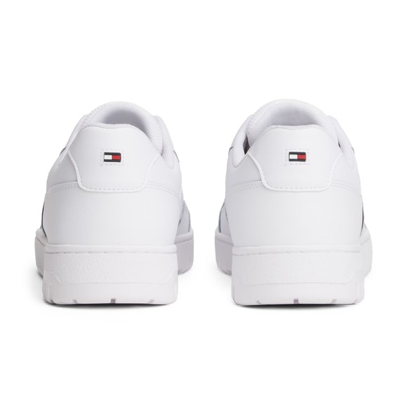 Tommy Hilfiger Mens White Basket Core Striped Trainer