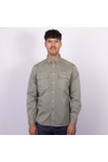 Replay Mens Grey Embroidered Oxford Cotton Shirt