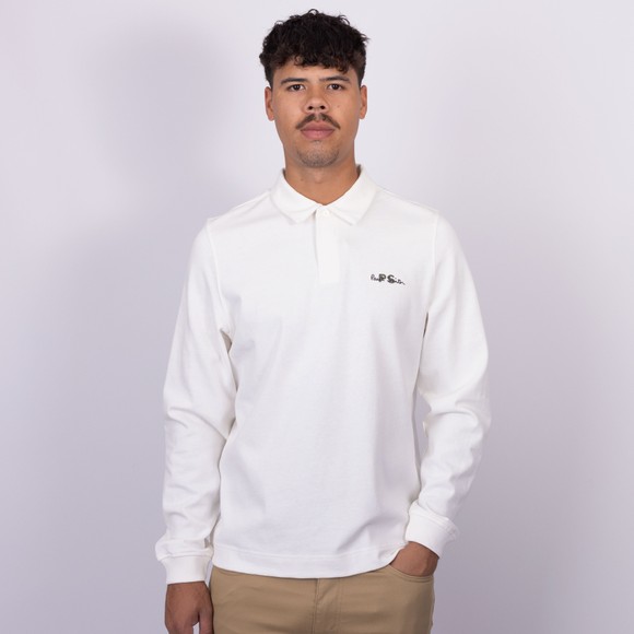 PS Paul Smith Mens White EMB L/S Polo main image