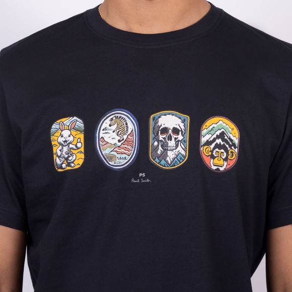 PS Paul Smith Mens Blue Badge Print T-Shirt main image