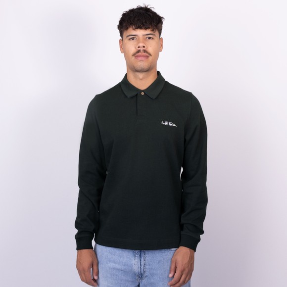 PS Paul Smith Mens Green EMB L/S Polo main image