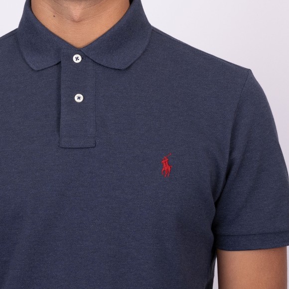 Polo Ralph Lauren Mens Blue Custom Slim Fit Short Sleeve Polo Shirt main image