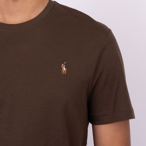 Polo Ralph Lauren Mens Brown Custom Slim Fit Pima Cotton T Shirt main image