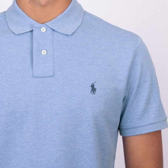 Polo Ralph Lauren Mens Blue Custom Slim Fit Short Sleeve Polo Shirt main image