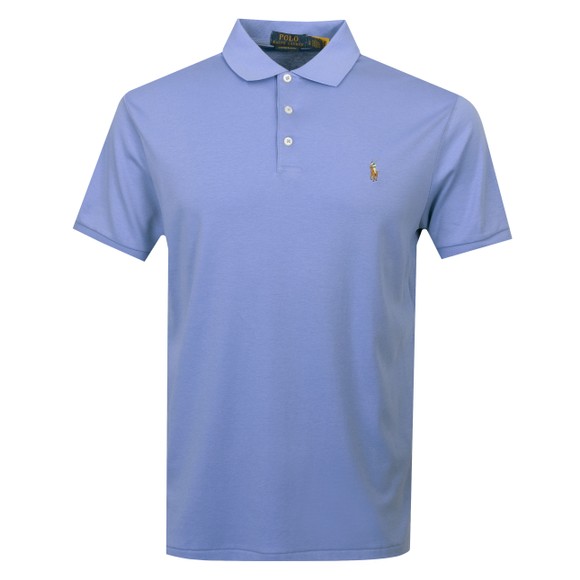 Polo Ralph Lauren Mens Blue Custom Slim Fit Pima Polo Shirt main image