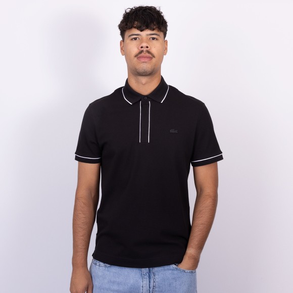 Lacoste Mens Black PH8184 Paris Contrast Trim Polo main image