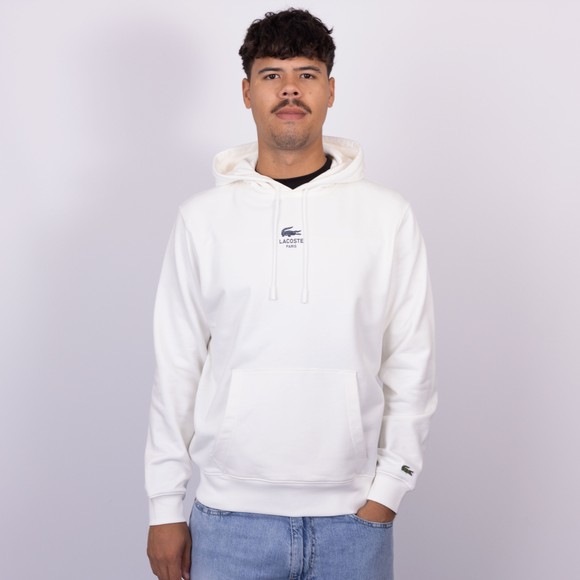 Lacoste Mens Off-White Print Hoodie main image