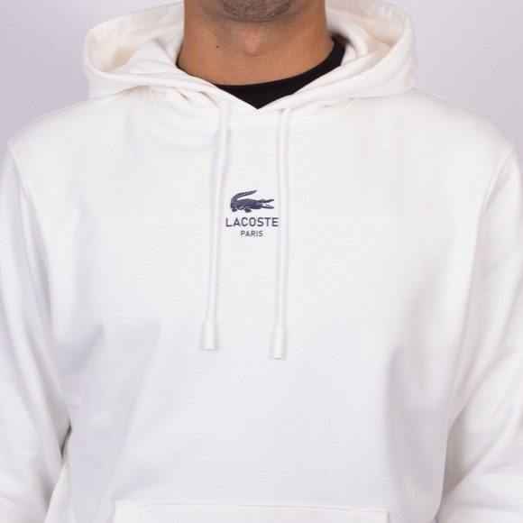 Lacoste Mens Off-White Print Hoodie main image