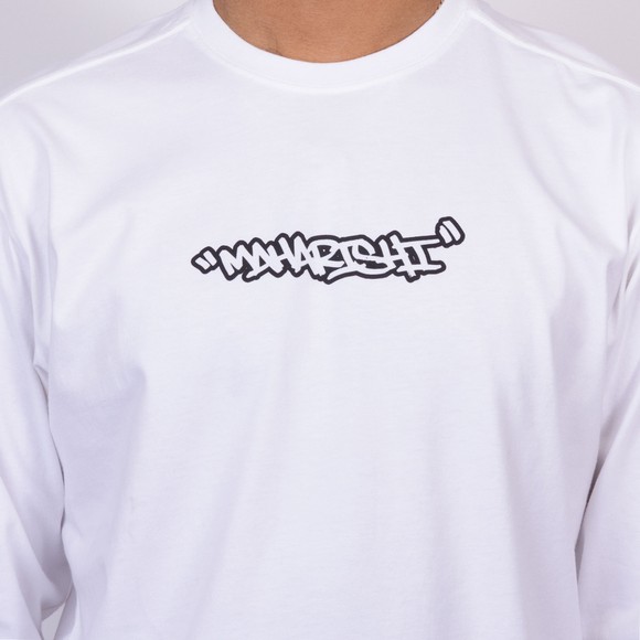 Maharishi Mens White Swirling Snowflake Long Sleeve T Shirt main image