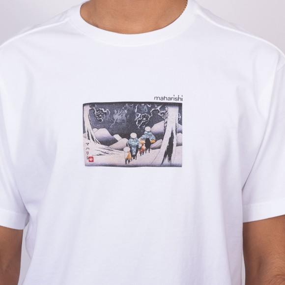 Maharishi Mens White Travellers In Snow T Shirt main image