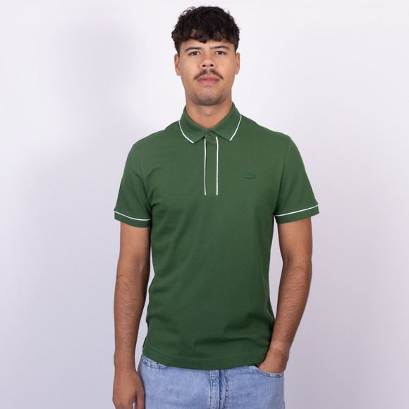 Lacoste Mens Green PH8184 Paris Contrast Trim Polo main image