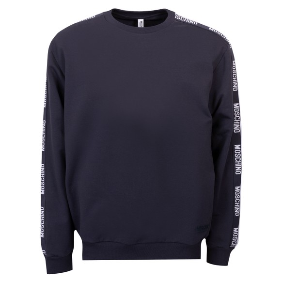 Moschino Mens Blue Tape Sleeve Crew Sweatshirt main image