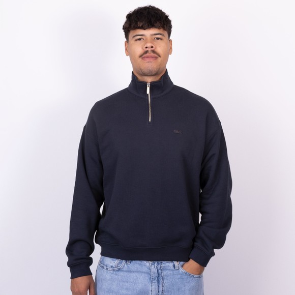 Lacoste Mens Blue Heavy Fleece 1/4 Zip Sweatshirt main image