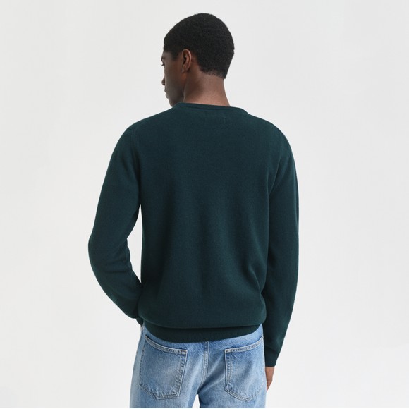 Gant Mens Green Superfine Lambswool C-Neck Jumper main image