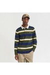 Gant Mens Green Striped Heavy Rugby Shirt