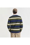 Gant Mens Green Striped Heavy Rugby Shirt