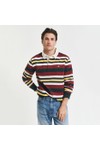 Gant Mens Green Striped Heavy Rugby Shirt