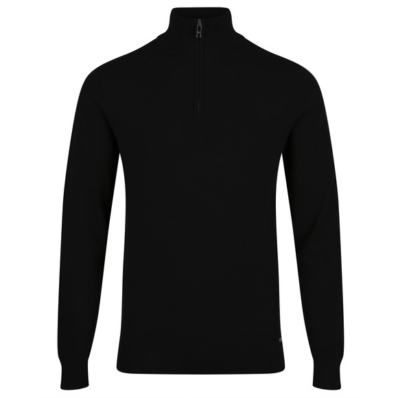 Luke 1977 Mens Black Jacob Knitted 1/4 Zip Jumper