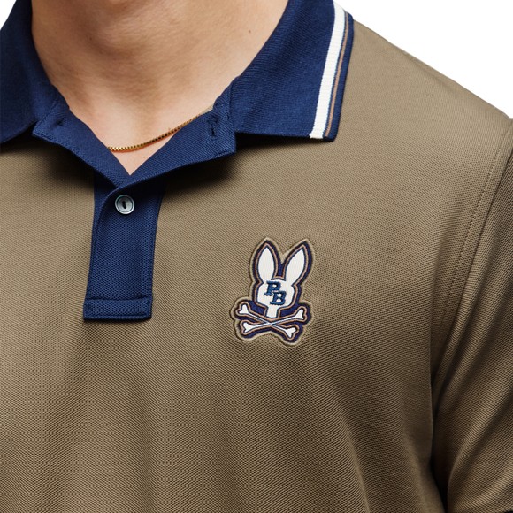 Psycho Bunny Mens Green Wade Classic Pique Polo main image