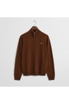Gant Mens Brown Superfine Lambswool Half Zip