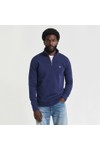 Gant Mens Blue Shield Quarter Zip Sweatshirt