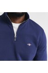 Gant Mens Blue Shield Quarter Zip Sweatshirt