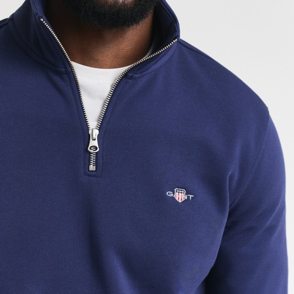 Gant Mens Blue Shield Quarter Zip Sweatshirt main image