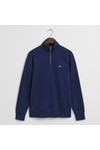 Gant Mens Blue Shield Quarter Zip Sweatshirt