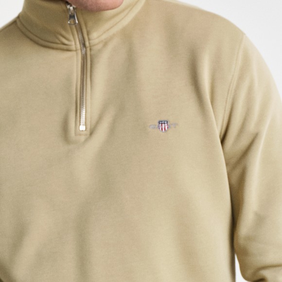 Gant Mens Beige Shield Quarter Zip Sweatshirt main image