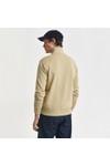 Gant Mens Beige Shield Quarter Zip Sweatshirt