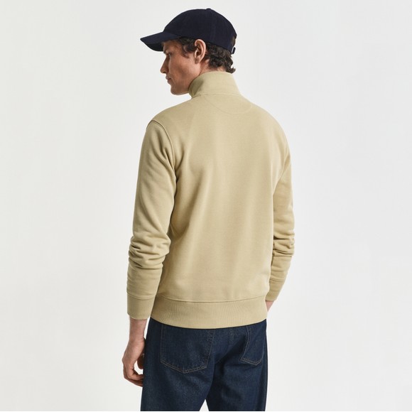Gant Mens Beige Shield Quarter Zip Sweatshirt main image