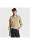 Gant Mens Beige Shield Quarter Zip Sweatshirt
