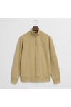 Gant Mens Beige Shield Quarter Zip Sweatshirt