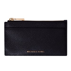 Small Pebbled Leather Key Zip Card Case