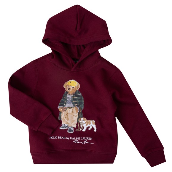 Polo Bear By Ralph Lauren Boys Red Dog Walking Bear Hoody main image